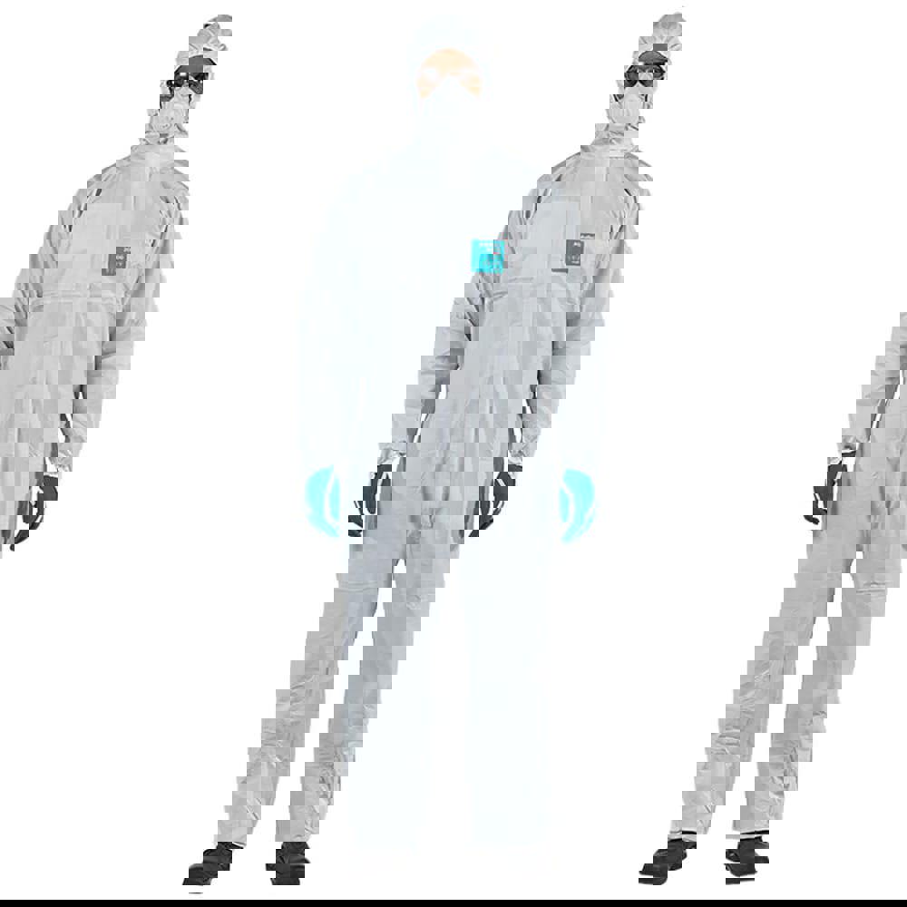 Disposable & Chemical Resistant Coveralls; Garment Style: Coveralls ; Size: 4X-Large ; Material: Microporous Polyethylene Laminate Non-Woven ; Closure Type: 2-Way Zipper with Storm Flap; Chinstrap; Finger Loops; Elastic ; Number Of Pockets: 2.000